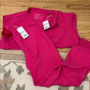 Figs Hot Pink Scrub size small Rafaela and jogger